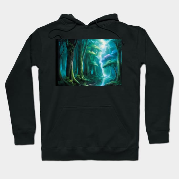 Light Streaming Through a Murky Woods Hoodie by CursedContent